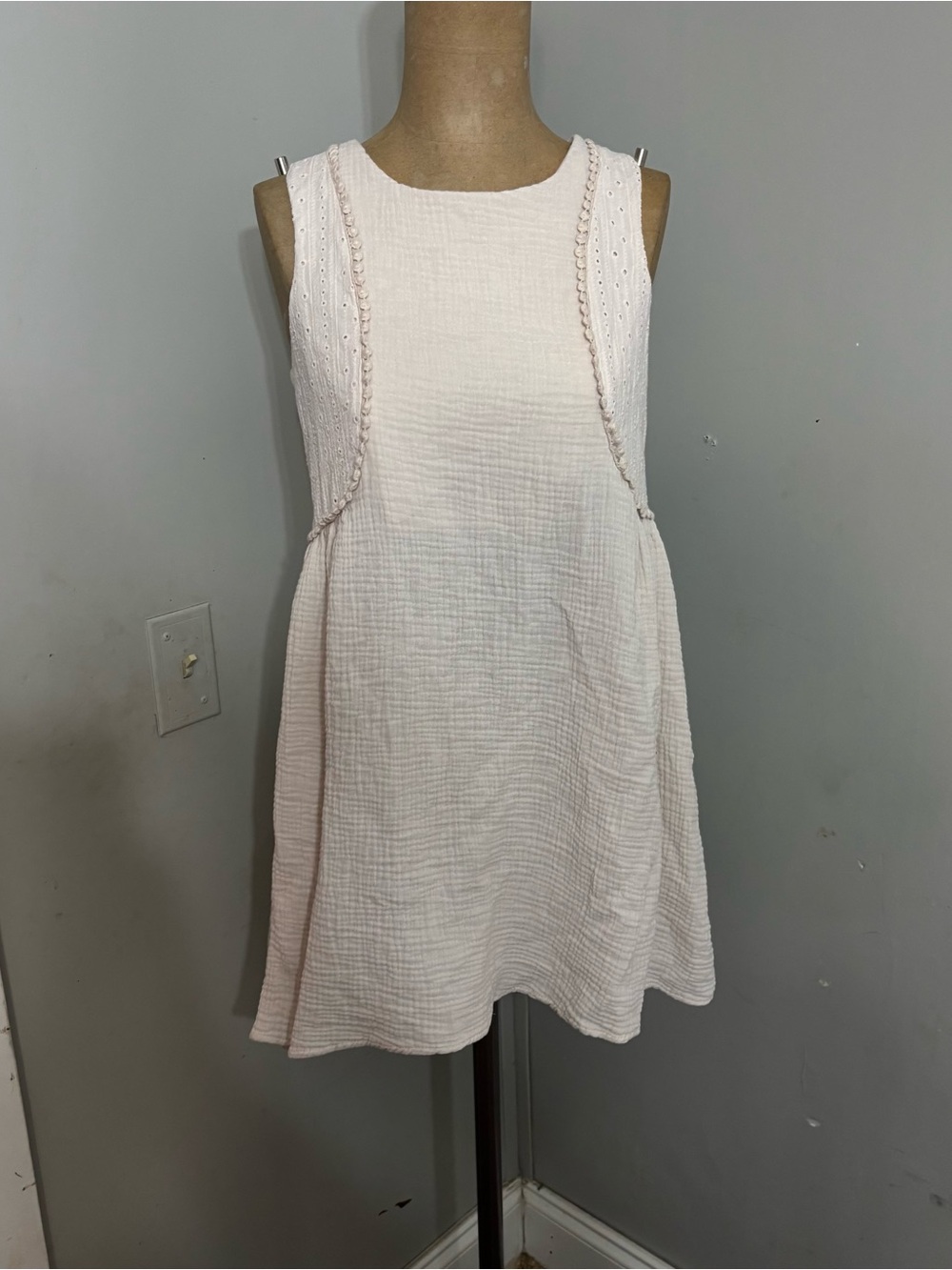Copper Key Beige Wedding Vintage Cream Sleeveless Dress Large